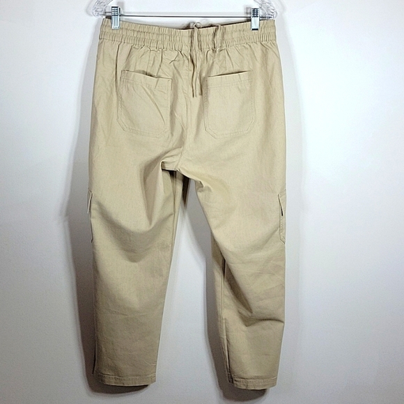 J.Crew Linen Blend Khaki Cargo Drawstring Cropped Pants Sz 8 NWT - Picture 8 of 8